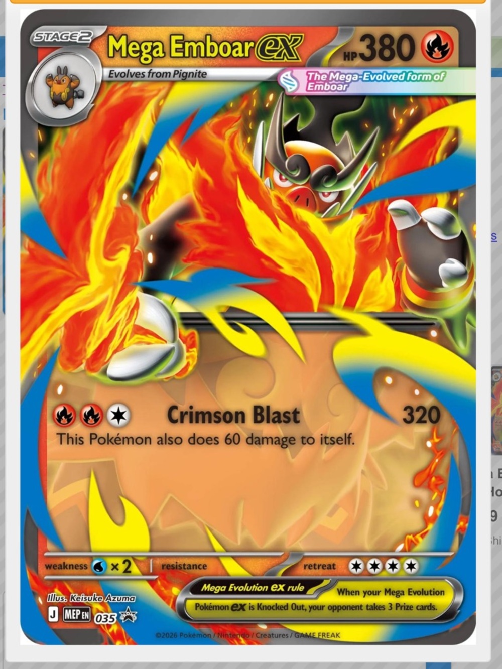 Mega Emboar Ex #35 Pokemon Promo
